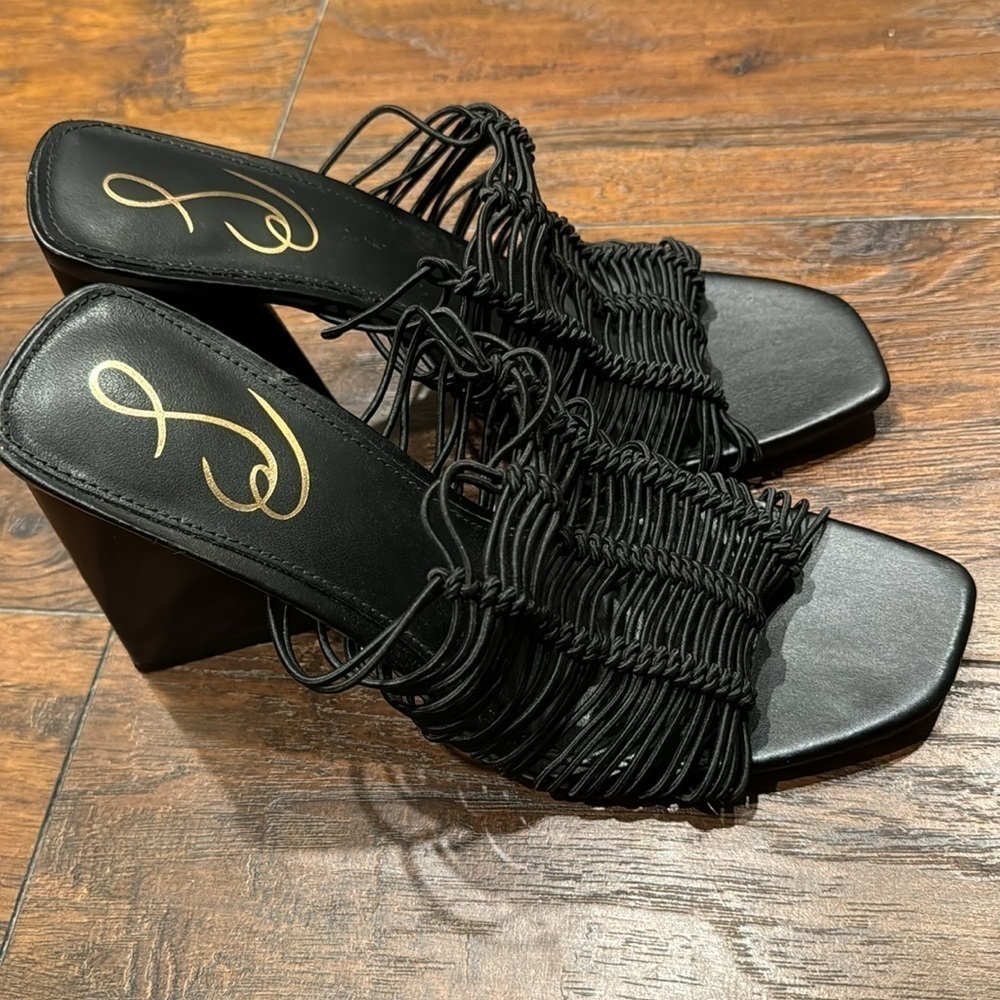 Sam Edelman Black Braided Strap Block Heel Mule - Picture 9 of 15
